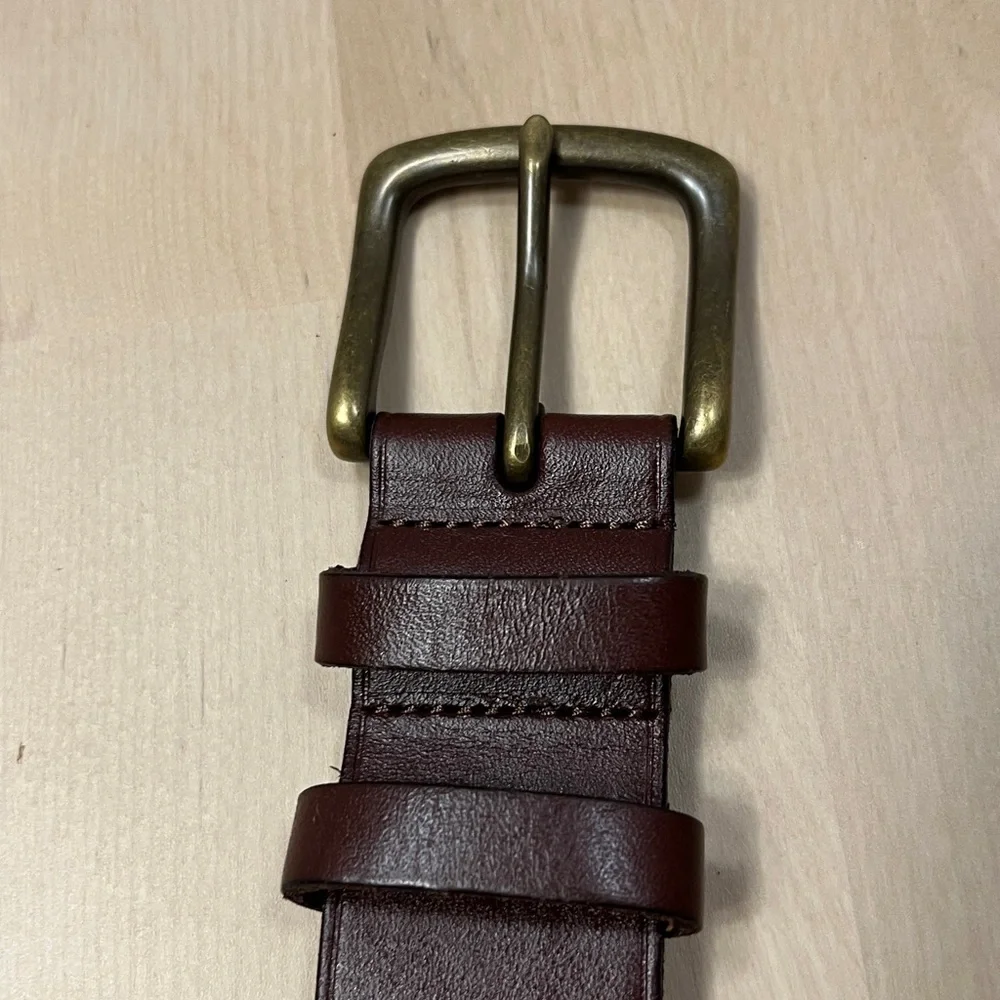 Polo Ralph Lauren Dark Brown Leather Belt w/ Brass Hardware Men’s Size 40 - EUC